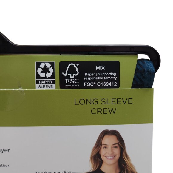 Cuddl Duds Womens Long Sleeve Crew Ultra-Soft Modal Stretch Layer L Green Plaid - Picture 9 of 10